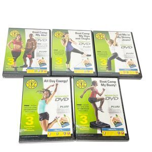 Lot 5 Golds Gym DVD Boot Camp My Booty Abs Booty Hips Thighs Skinny Jeans Energy